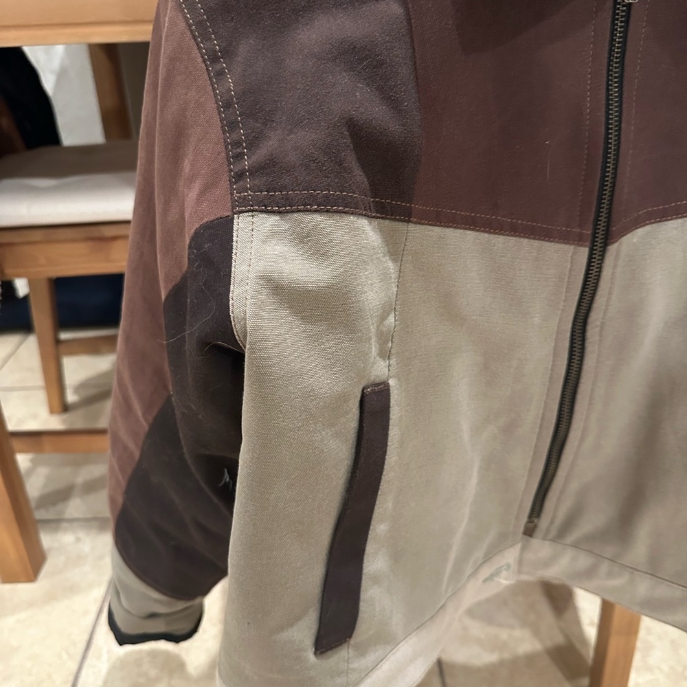 Monochrome Brown and Tan Patchwork Colorblock Cro… - image 3